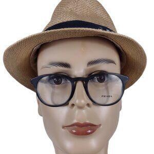 PRADA ROUND GRAY PLASTIC EYEGLASSES VPR19S